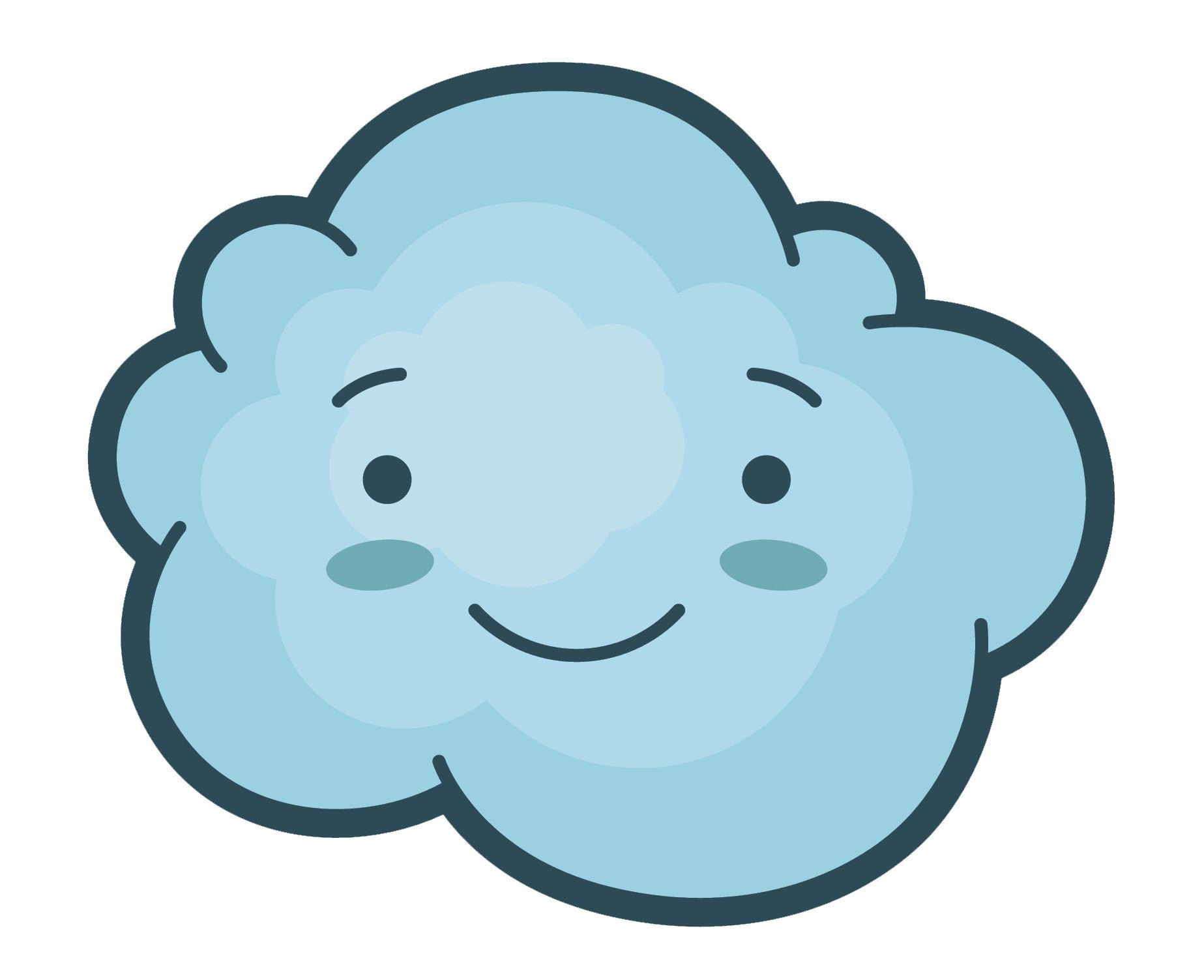 Cute Blue Cloud Emoji (3) Vinyl Decal Sticker