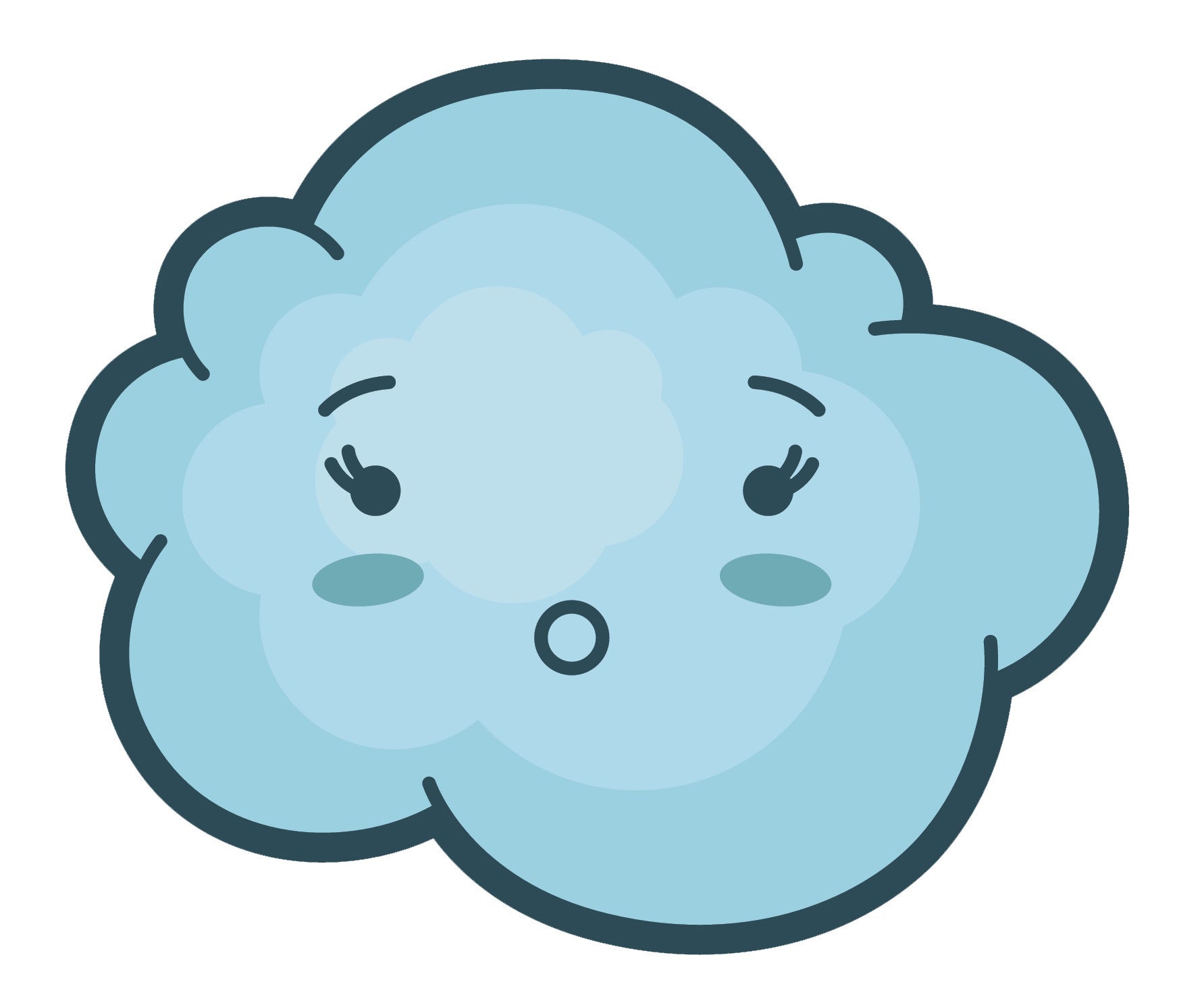 Cute Blue Cloud Emoji (4) Vinyl Decal Sticker