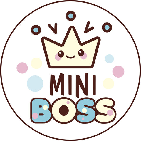 Cute Blue Girly Kawaii Candy Letters Icon - Mini Boss Crown Vinyl Decal Sticker