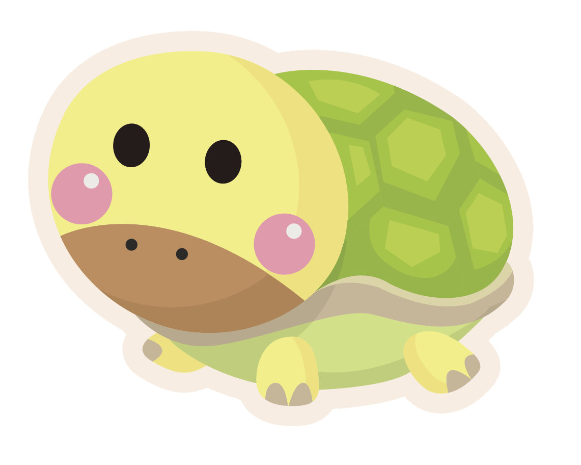 Cute Blushing Baby Animal - Turtle #4 Vinyl Decal Sticker