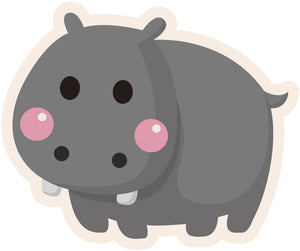 Cute Blushing Baby Animal - Hippo #7 Vinyl Decal Sticker