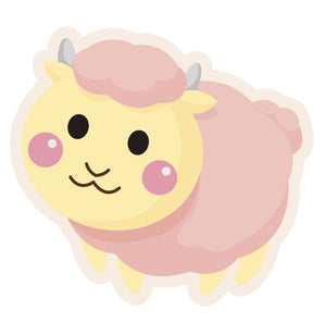 Cute Blushing Baby Animal - Pink Lamb Ram #2 Vinyl Decal Sticker