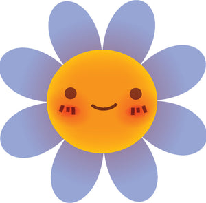 Cute Blushing Flower Cartoon Emoji #2 Vinyl Decal Sticker