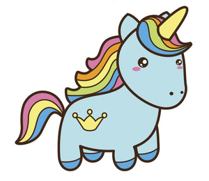 Cute Blushing Rainbow Unicorn Cartoon Vinyl Decal Sticker