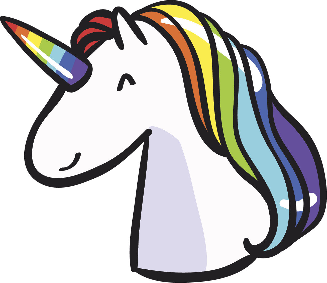 Cute Colorful Simple Unicorn Cartoon Emoji #1 Vinyl Decal Sticker