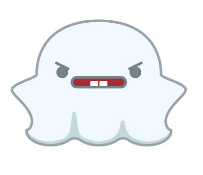 Cute Fat Baby Ghost Emoji - Angry Vinyl Decal Sticker