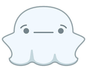 Cute Fat Baby Ghost Emoji - Annoyed Vinyl Decal Sticker