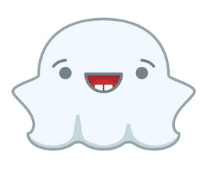 Cute Fat Baby Ghost Emoji - Happy Vinyl Decal Sticker