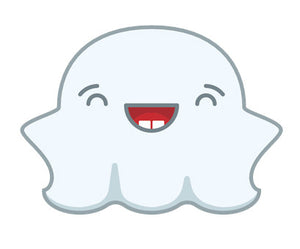 Cute Fat Baby Ghost Emoji - Laughing Vinyl Decal Sticker