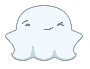Cute Fat Baby Ghost Emoji - Winking Vinyl Decal Sticker