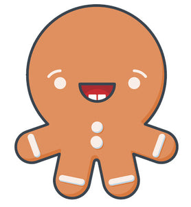 Cute Gingerbread Man Baby Emoji - Happy Vinyl Decal Sticker