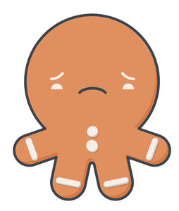 Cute Gingerbread Man Baby Emoji - Sad Vinyl Decal Sticker