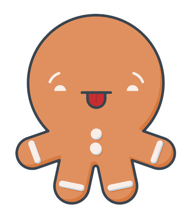 Cute Gingerbread Man Baby Emoji - Silly Vinyl Decal Sticker