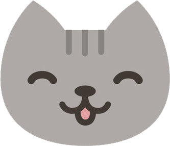 Cute Gray Kitty Cat Face Emoji - Blissful Vinyl Decal Sticker