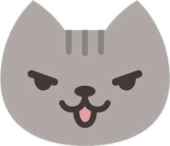 Cute Gray Kitty Cat Face Emoji - Mischievous Evil Vinyl Decal Sticker