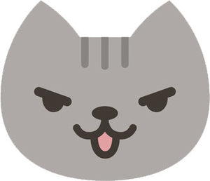 Cute Gray Kitty Cat Face Emoji - Mischievous Evil Vinyl Decal Sticker