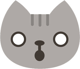 Cute Gray Kitty Cat Face Emoji - Shocked Vinyl Decal Sticker