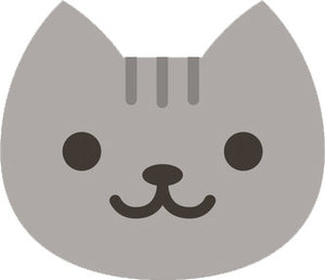 Cute Gray Kitty Cat Face Emoji - Smiley Vinyl Decal Sticker