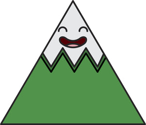 Cute Happy Kawaii Nature Cartoon Emoji - Mountain #2 Vinyl Decal Sticker