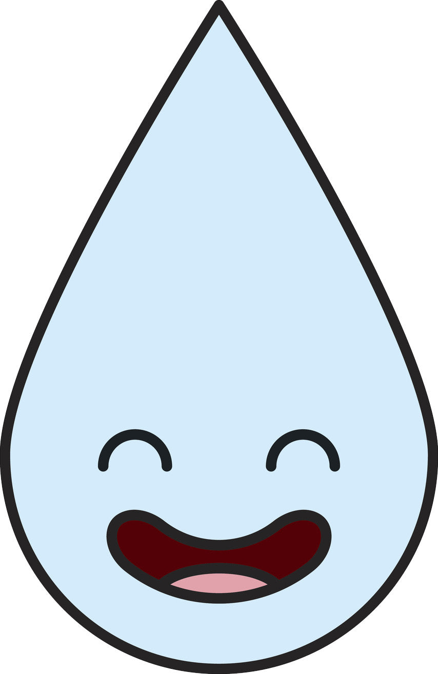 Cute Happy Kawaii Nature Cartoon Emoji - Water Vinyl Decal Sticker