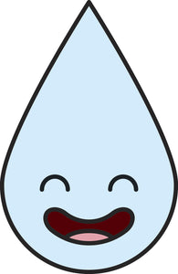 Cute Happy Kawaii Nature Cartoon Emoji - Water Vinyl Decal Sticker