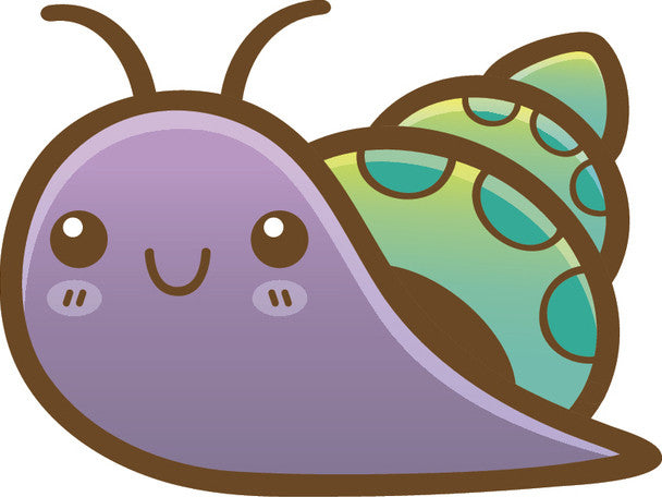 Cute Happy Kawaii Sea Creature Life Animal Cartoon Emoji - Snail Vinyl Decal Sticker