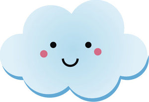 Cute Happy Kawaii Weather Climate Cartoon Emoji - Cloud #1 Vinyl Decal Sticker