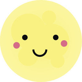 Cute Happy Kawaii Weather Climate Cartoon Emoji - Moon Vinyl Decal Sticker