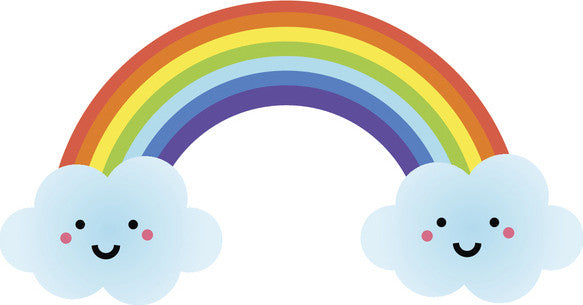 Cute Happy Kawaii Weather Climate Cartoon Emoji - Rainbow Vinyl Decal Sticker