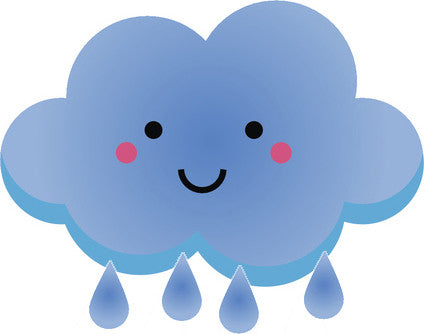 Cute Happy Kawaii Weather Climate Cartoon Emoji - Raincloud Vinyl Decal Sticker