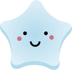 Cute Happy Kawaii Weather Climate Cartoon Emoji - Star Blue Vinyl Decal Sticker