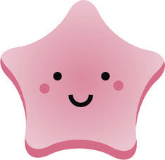 Cute Happy Kawaii Weather Climate Cartoon Emoji - Star Pink Vinyl Decal Sticker