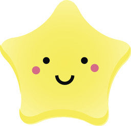 Cute Happy Kawaii Weather Climate Cartoon Emoji - Star Yellow Vinyl Decal Sticker
