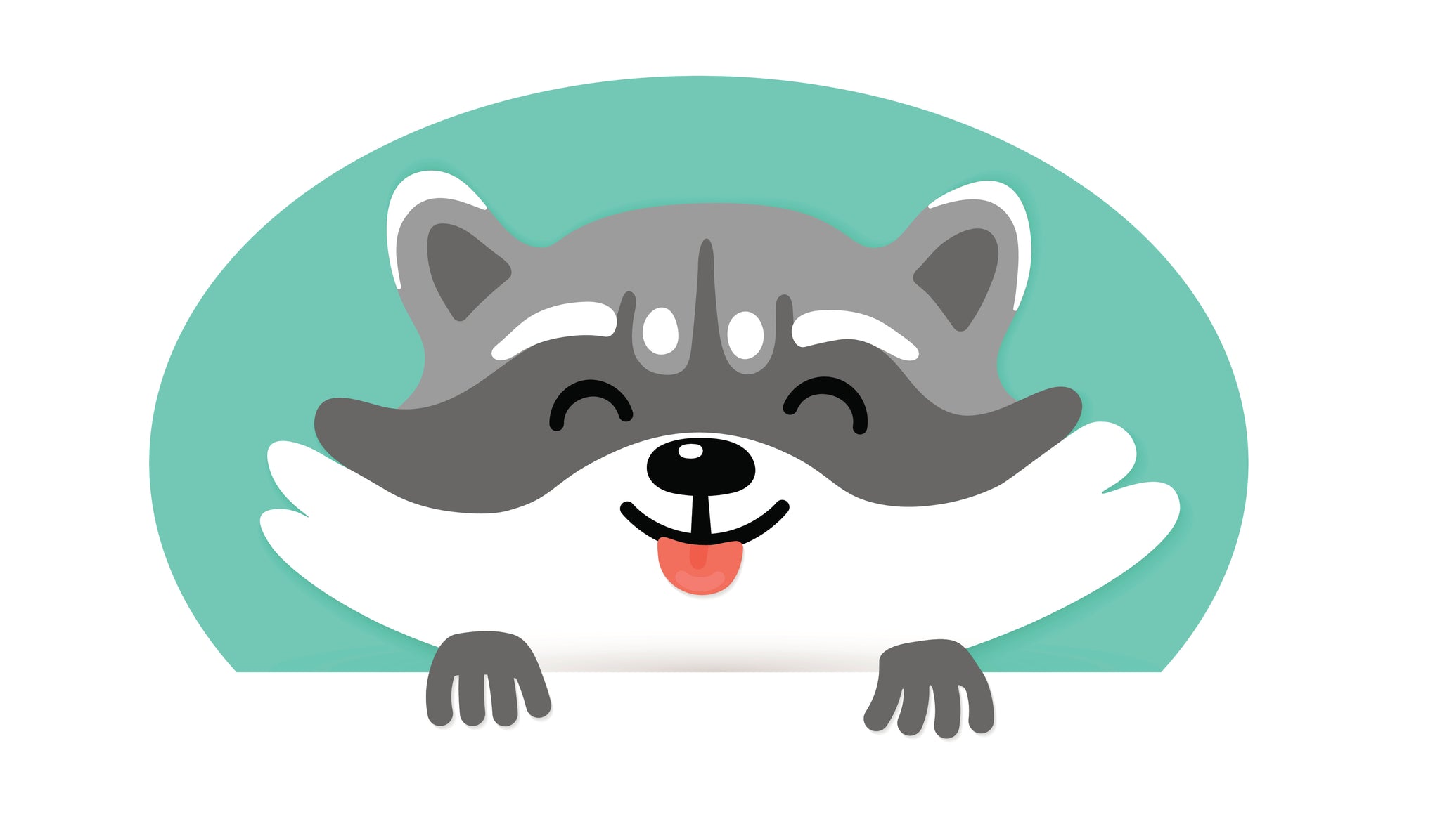 Cute Happy Peering Raccoon Vinyl Decal Sticker