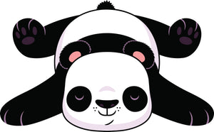 Cute Happy Silly Panda Bear Cartoon - Starfish Pose Vinyl Decal Sticker
