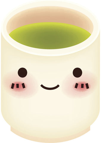 Cute Japanese Green Tea Cup Emoji Vinyl Decal Sticker
