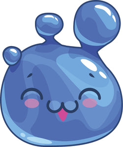 Cute Jelly Jello Lava Lamp Kawaii Cartoon Emoji - Blue Vinyl Decal Sticker