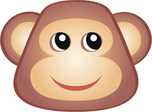 Cute Kawaii Animal Cartoon Emoji Head - Monkey Vinyl Decal Sticker