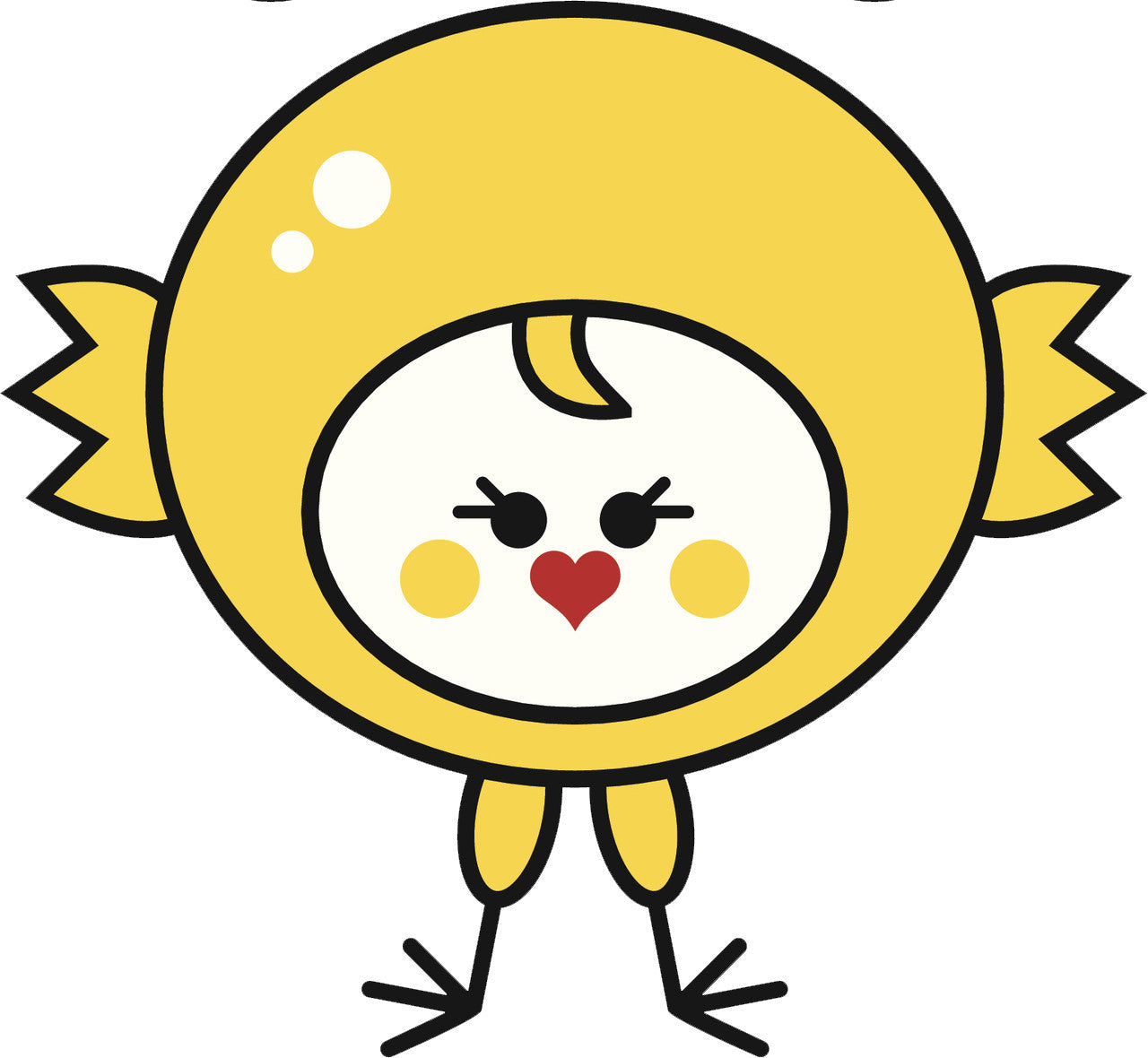 Cute Kawaii Animal in Costume Cartoon - Baby Chick Vinyl Decal Sticker