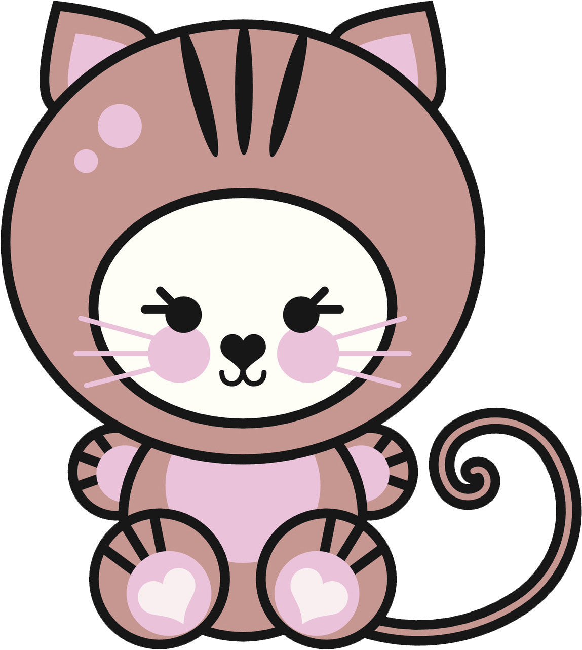 Cute Kawaii Animal in Costume Cartoon - Tiger Vinyl Decal Sticker