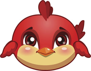 Cute Kawaii Big Eyed Animal Cartoon Emoji - Bird Vinyl Decal Sticker