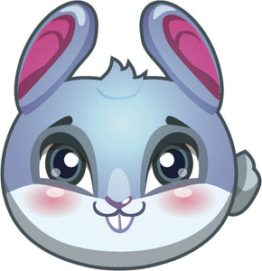 Cute Kawaii Big Eyed Animal Cartoon Emoji - Bunny Rabbit Vinyl Decal Sticker