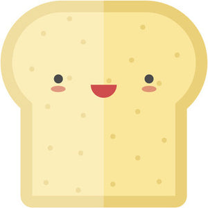 Cute Kawaii Foodie Food Cartoon Emoji - Bread Vinyl Decal Sticker