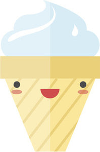 Cute Kawaii Foodie Food Cartoon Emoji - Ice Cream Cone Vinyl Decal Sticker