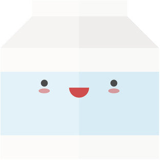 Cute Kawaii Foodie Food Cartoon Emoji - Milk Carton Vinyl Decal Sticker