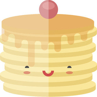 Cute Kawaii Foodie Food Cartoon Emoji - Pancakes Vinyl Decal Sticker