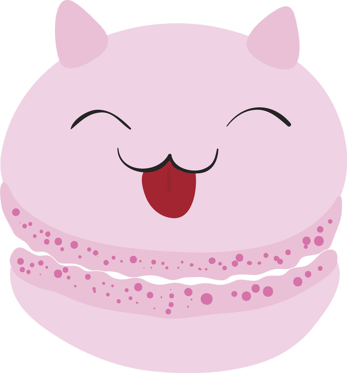 Cute Kawaii Pink Kitty Cat Macaron Cartoon Vinyl Decal Sticker