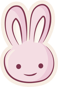 Cute Kindergarten Nursery Animal Drawing Cartoon - Bunny Rabbit Vinyl Decal Sticker