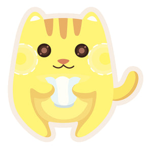 Cute Kitty Cat with Teacup #1 Vinyl Decal Sticker
