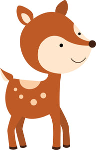 Cute Little Friendly Forest Animal Cartoon - Deer Fawn Vinyl Decal Sticker
